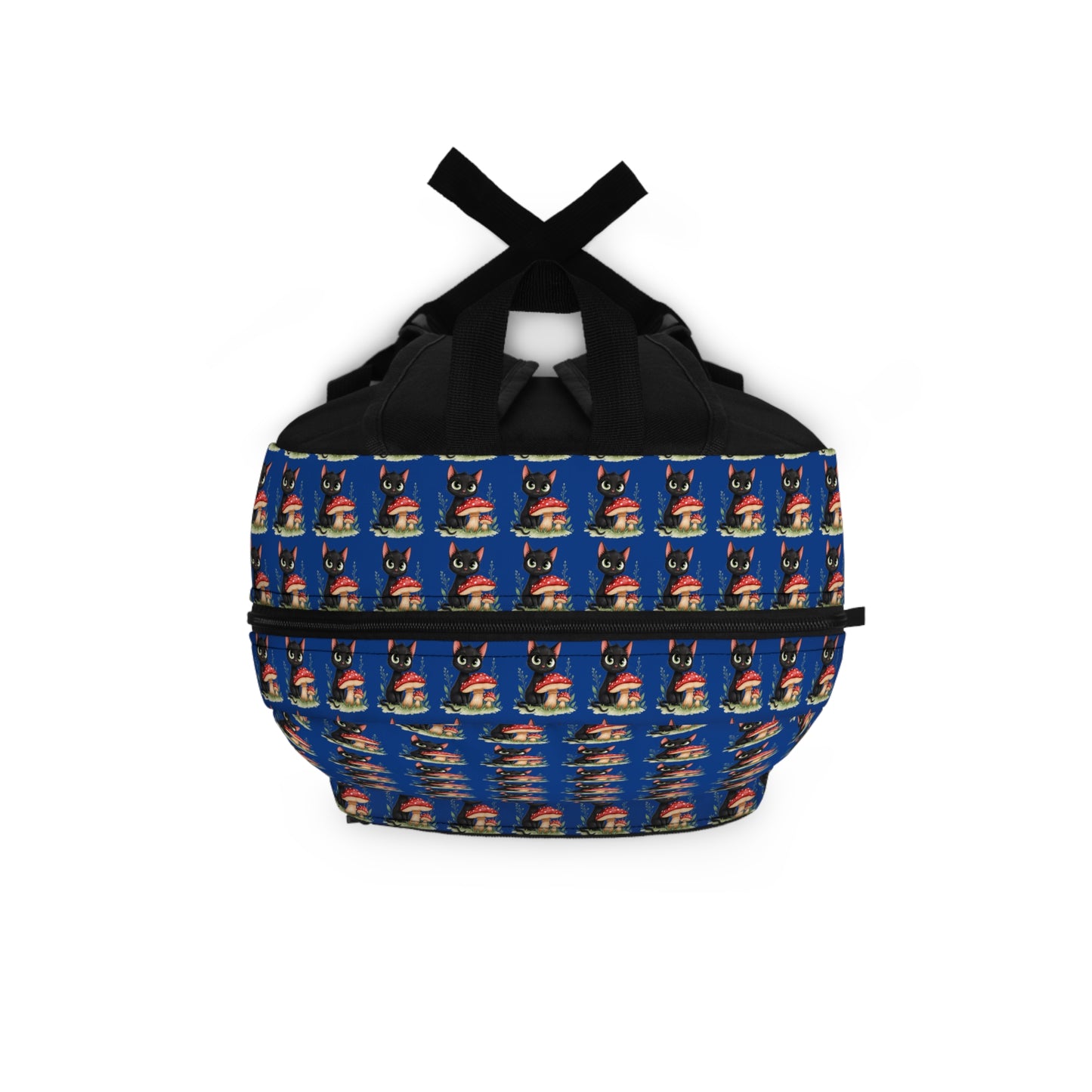 Whimsical Cat Backpack with Mushroom Design, Cute School Bag, Pet Lovers Gift, Unique Travel Backpack, Daypack for Kids and Adults