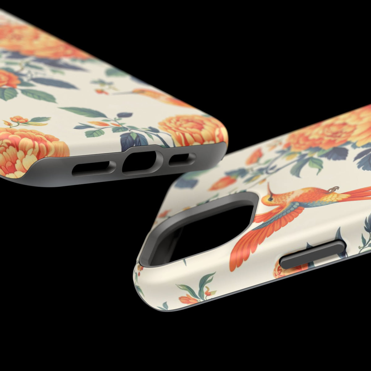 Floral Hummingbird Magnetic Phone Case — Impact-Resistant Protective Cover
