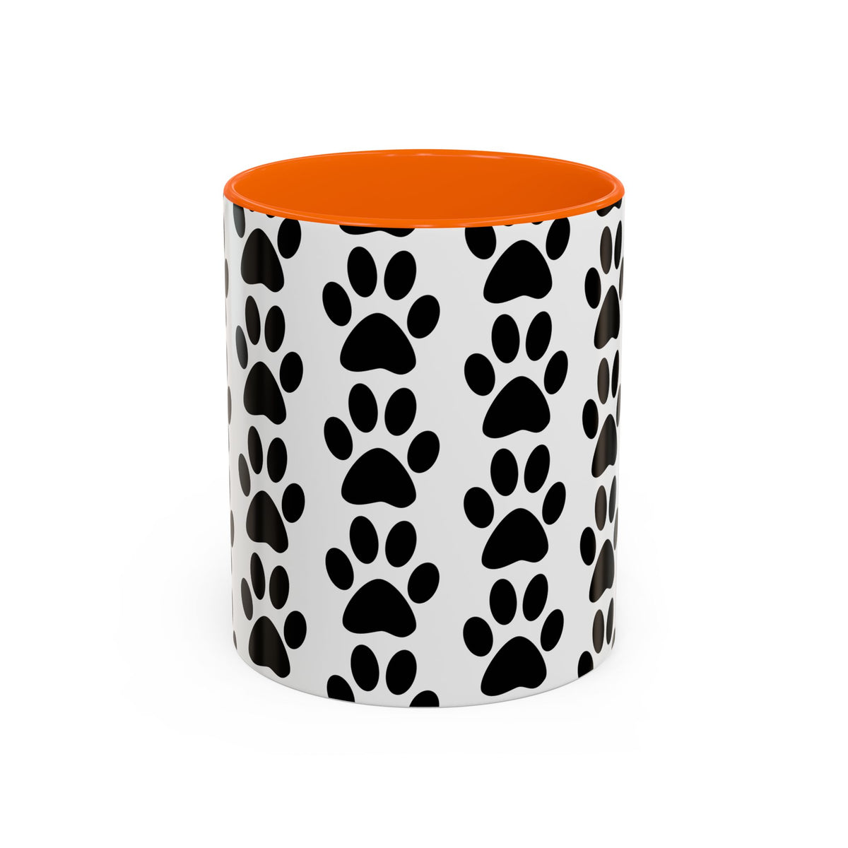 Paw Print Accent Coffee Mug - Dog Lover Gift, Black and White Pet Mug, Cute Animal Decor, Personalized Pet Owner Present, Coffee Tea Cup