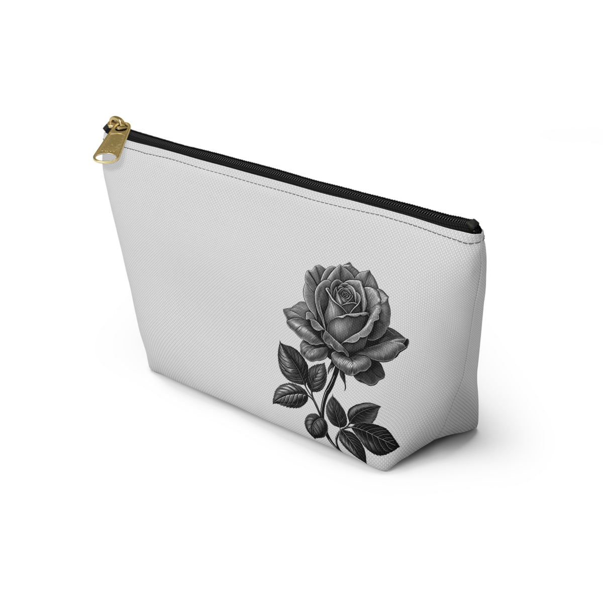 Black Rose Accessory Pouch | Makeup Bag | Travel Organizer | Gift for Her | Floral Design | Elegant Storage
