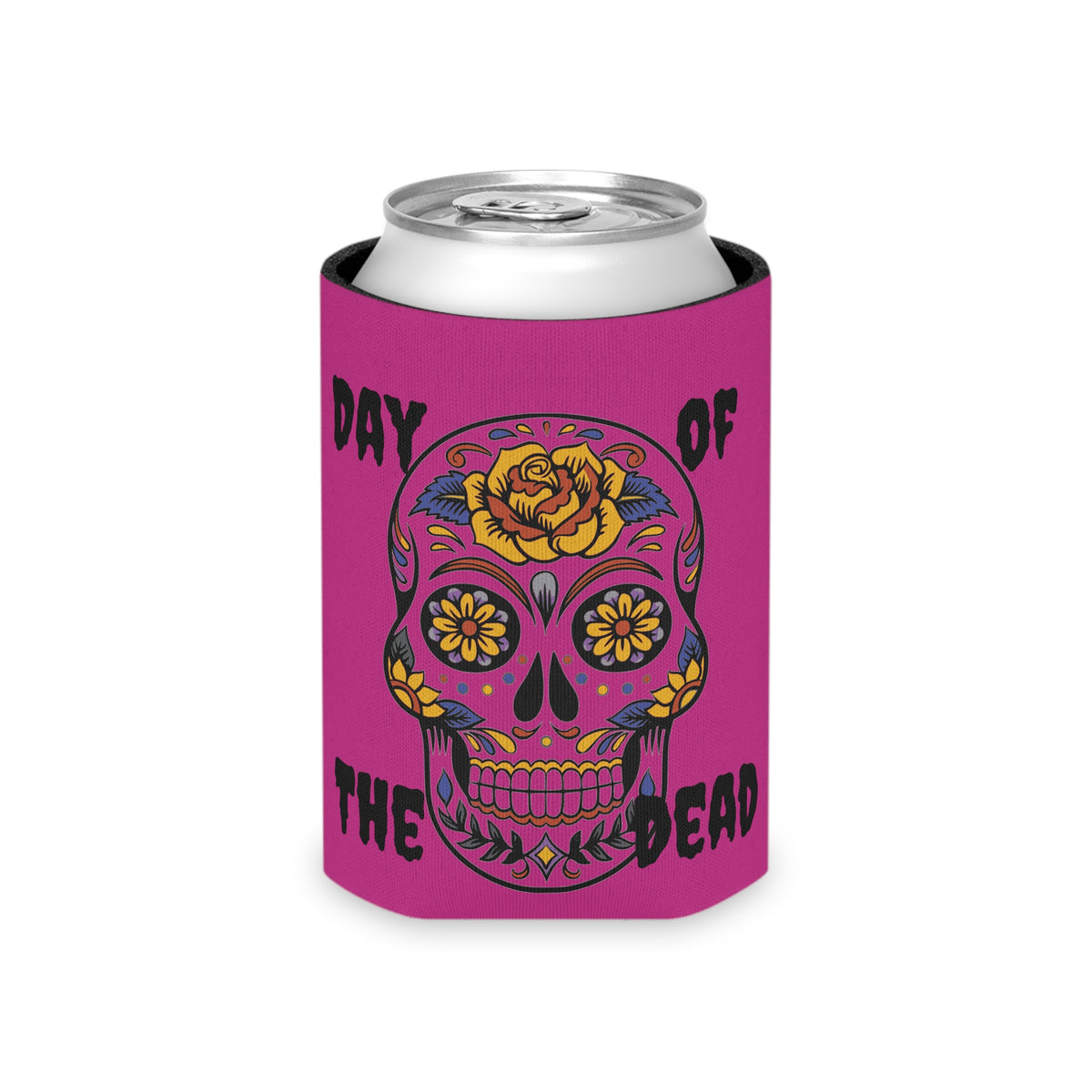 Day of the Dead Can Cooler, Floral Skull Drink Sleeve, Fiesta Beverage Insulator, Halloween Party Favor, Sugar Skull Drink Holder