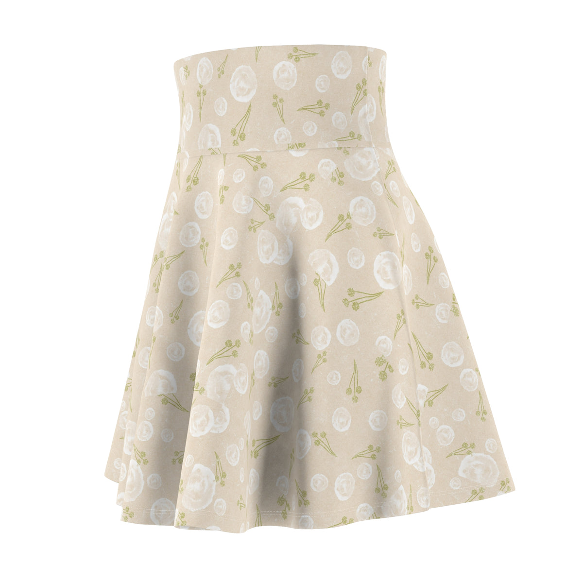Floral Women's Skater Skirt, Casual Summer Dress, Retro Mini Skirt, Garden Party Outfit, Everyday Wear, Gift for Her
