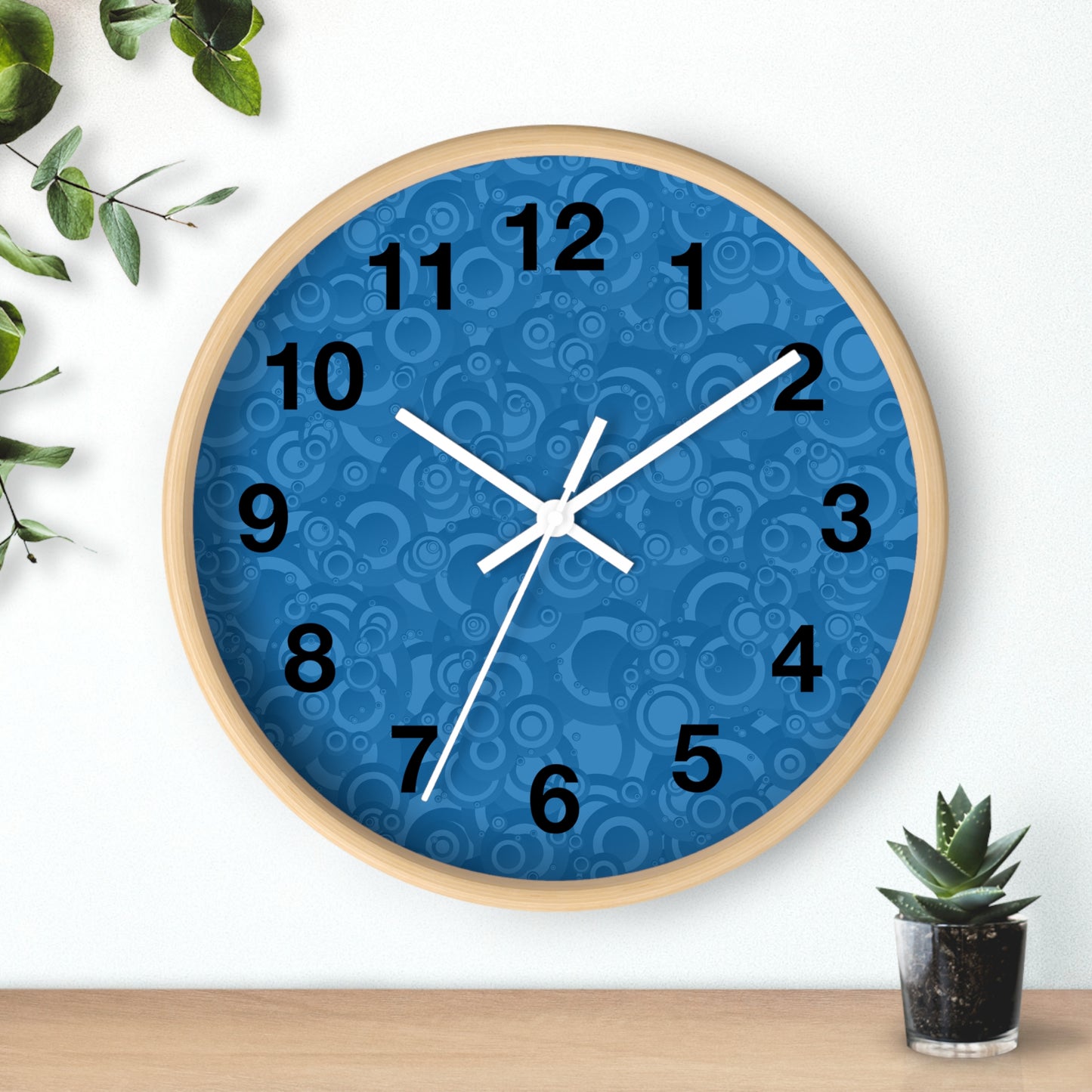 Modern Blue Pattern Wall Clock - Home Decor, Unique Timepiece, Gift Idea, Stylish Wall Art, Office Decor