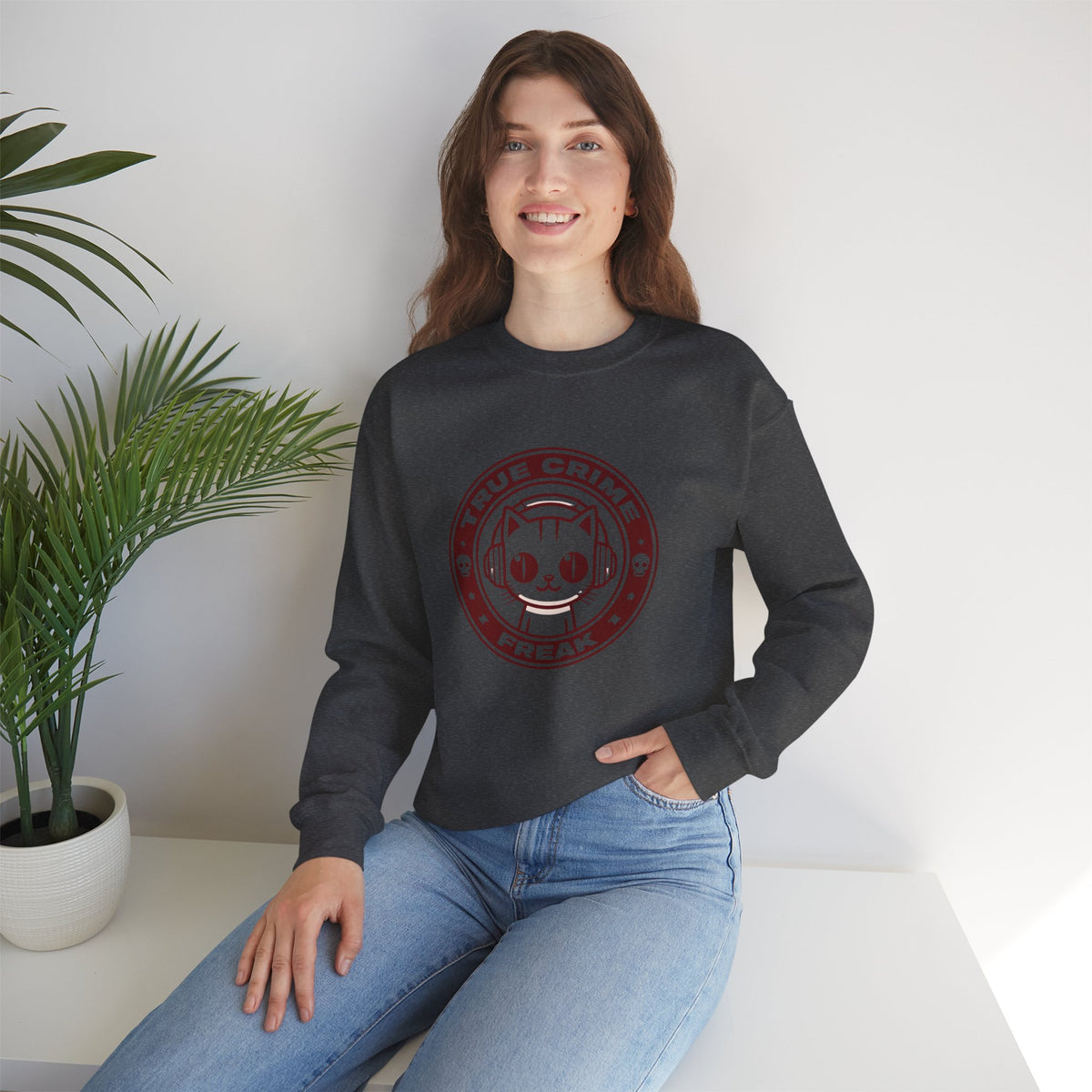 True Crime Freak Cat Crewneck Sweatshirt