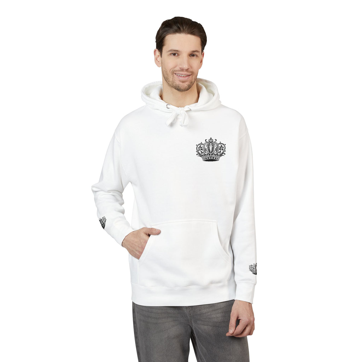 Crown Floral Unisex Fleece Hoodie | Cozy Streetwear, Perfect Gift for Him & Her, Autumn Fashion, Casual Wear, Trendy Outfit