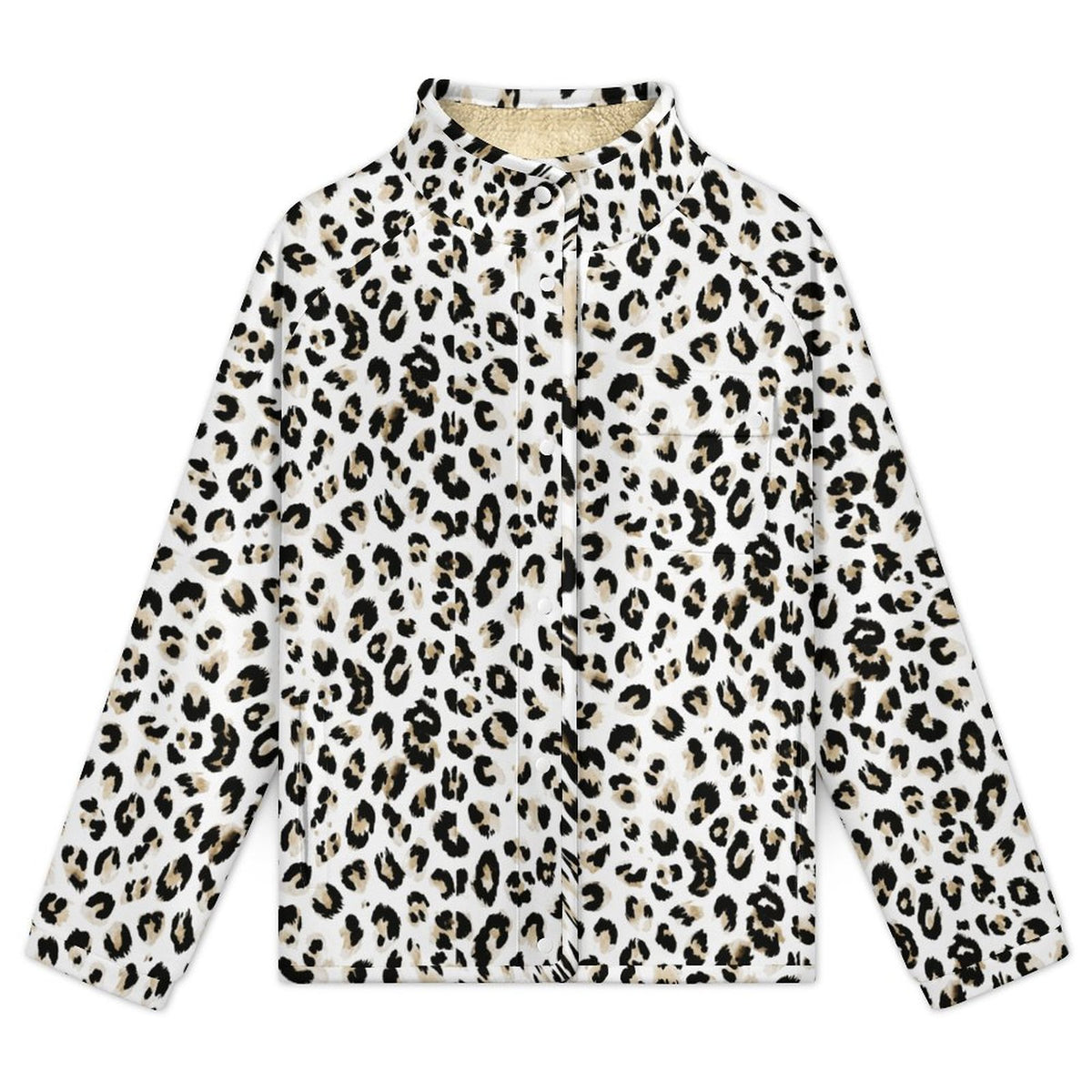 Stand-up Collar Fleece Casual Jacket