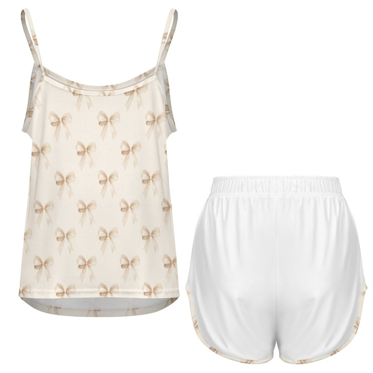 Ice Silk Camisole Pajama Set Ribbons