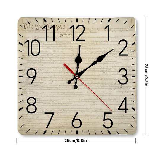 Square Wall Clock-9.8"x9.8"/25x25cm -
"We the People"