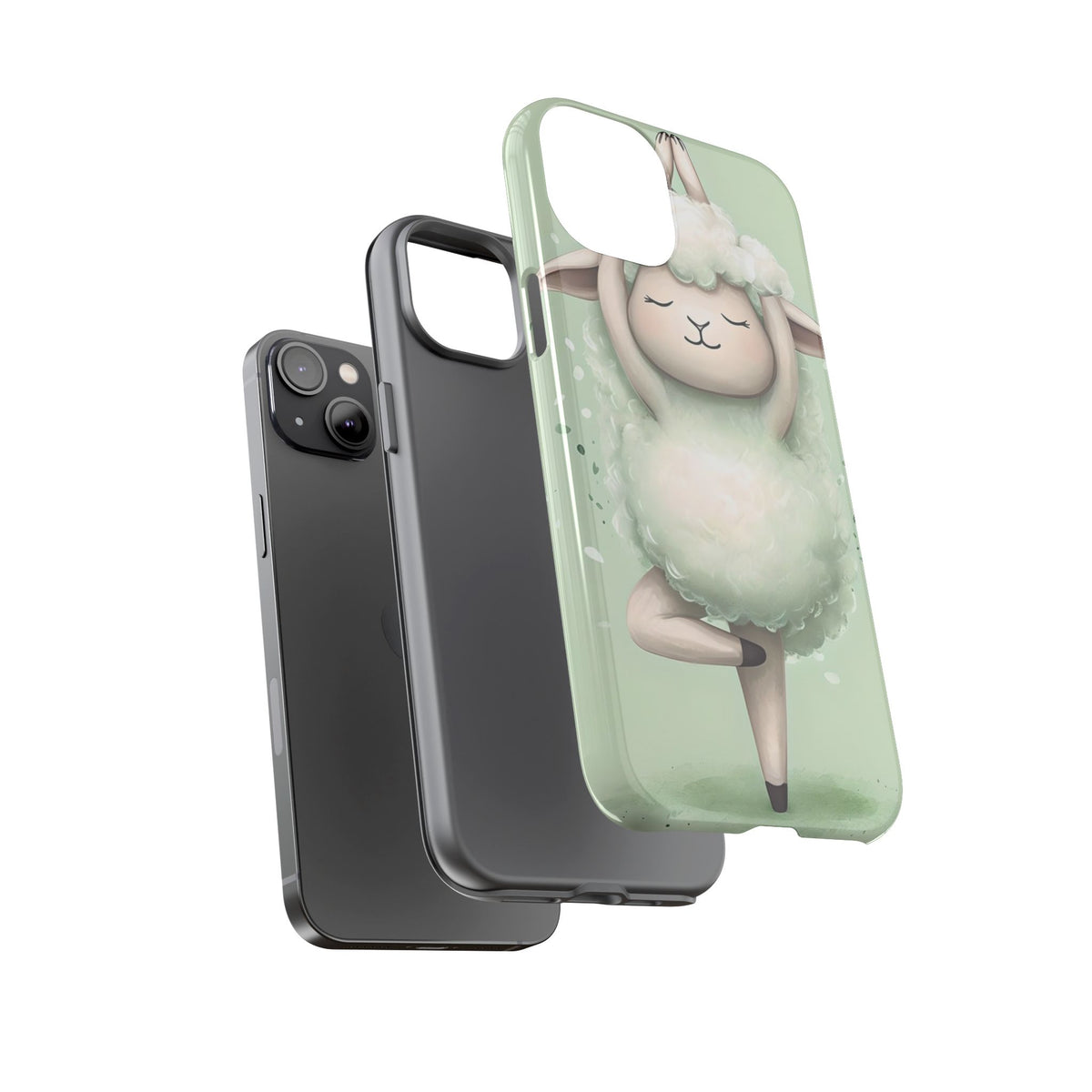 Cute Yoga Sheep Phone Case — Pastel Lamb Ballerina Protective Cover