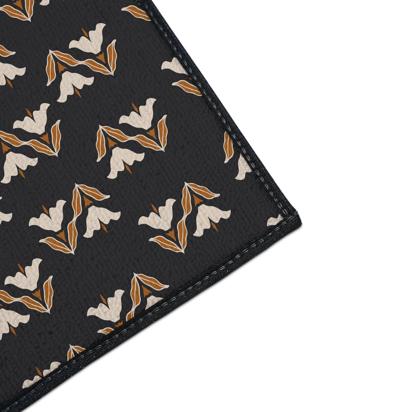 Floor Mat — Modern Retro Floral Pattern Heavy-Duty Entry Rug