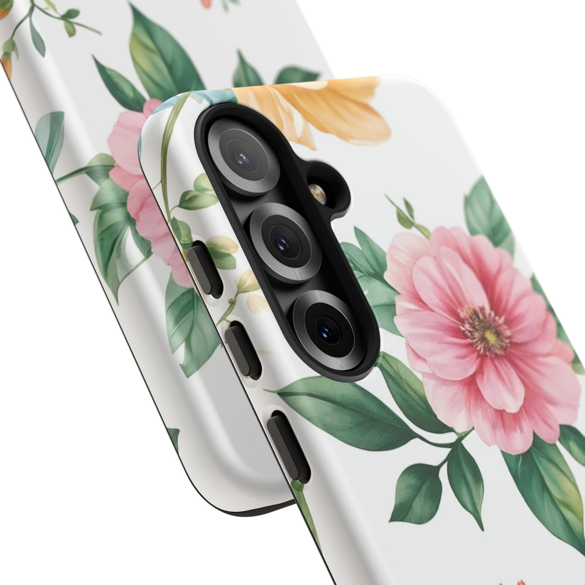 Floral Tough Phone Case — Pink Peony Protective Phone Cover