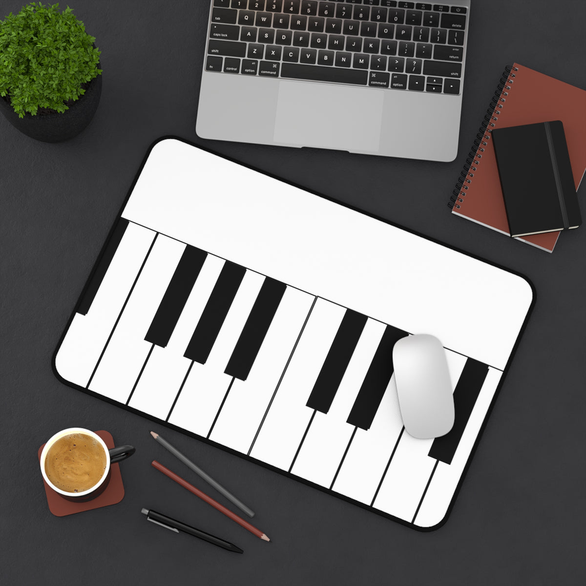Piano Keyboard Desk Mat, Music Lover's Office Decor, Gift for Musicians, Gaming Pad, Piano Themed Workspace