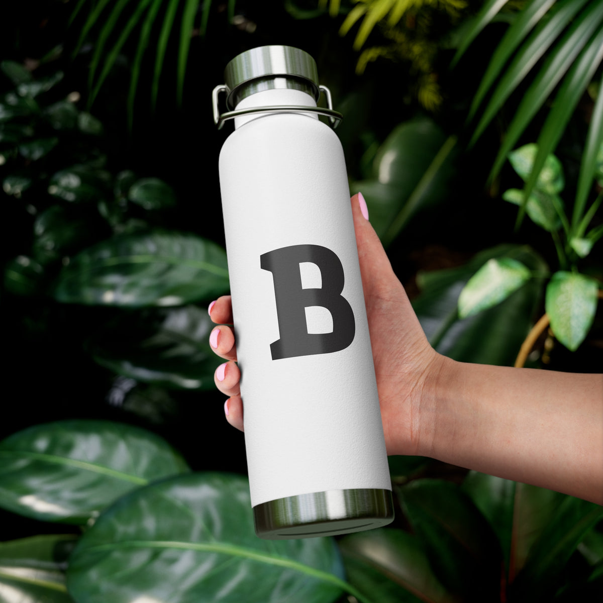 Personalized Copper Insulated Water Bottle, 22oz - "B" Custom Monogram