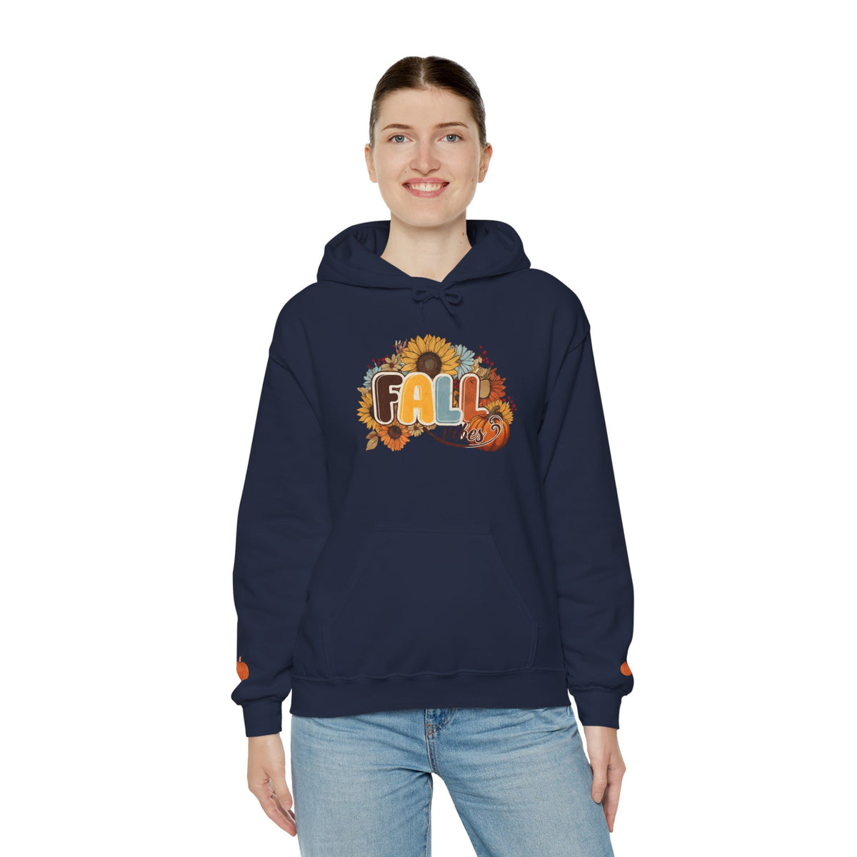 Cozy Fall Vibes Hoodie, Unisex Sweatshirt for Autumn, Pumpkin Design, Perfect for Thanksgiving, Gift for Friends, Seasonal Wear