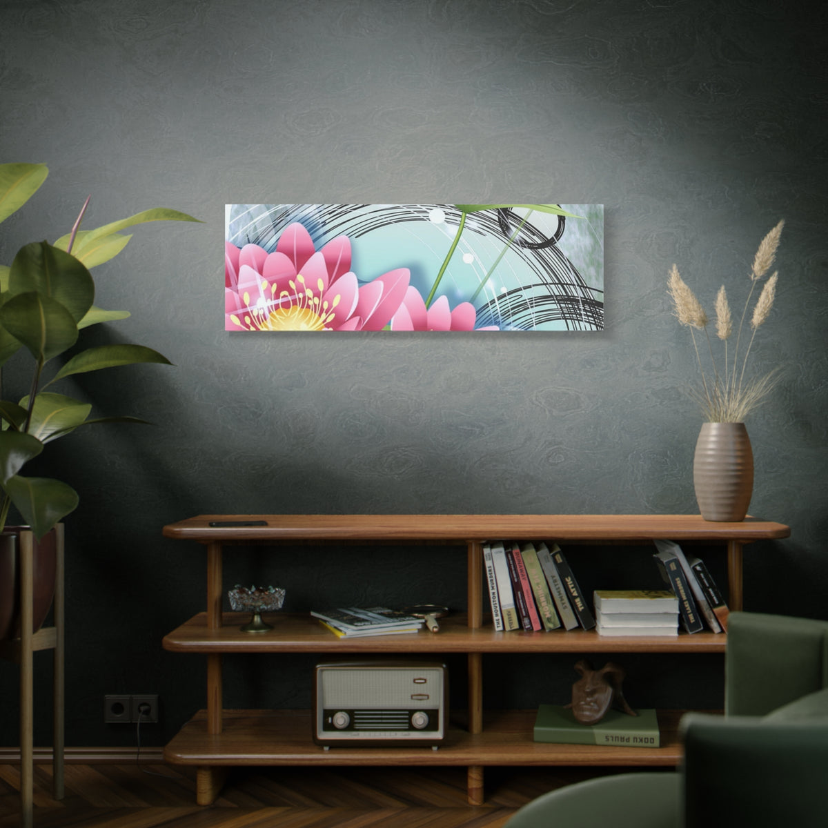 Lotus Blossom Matte Canvas Wall Art — Stretched 1.25" Decorative Print