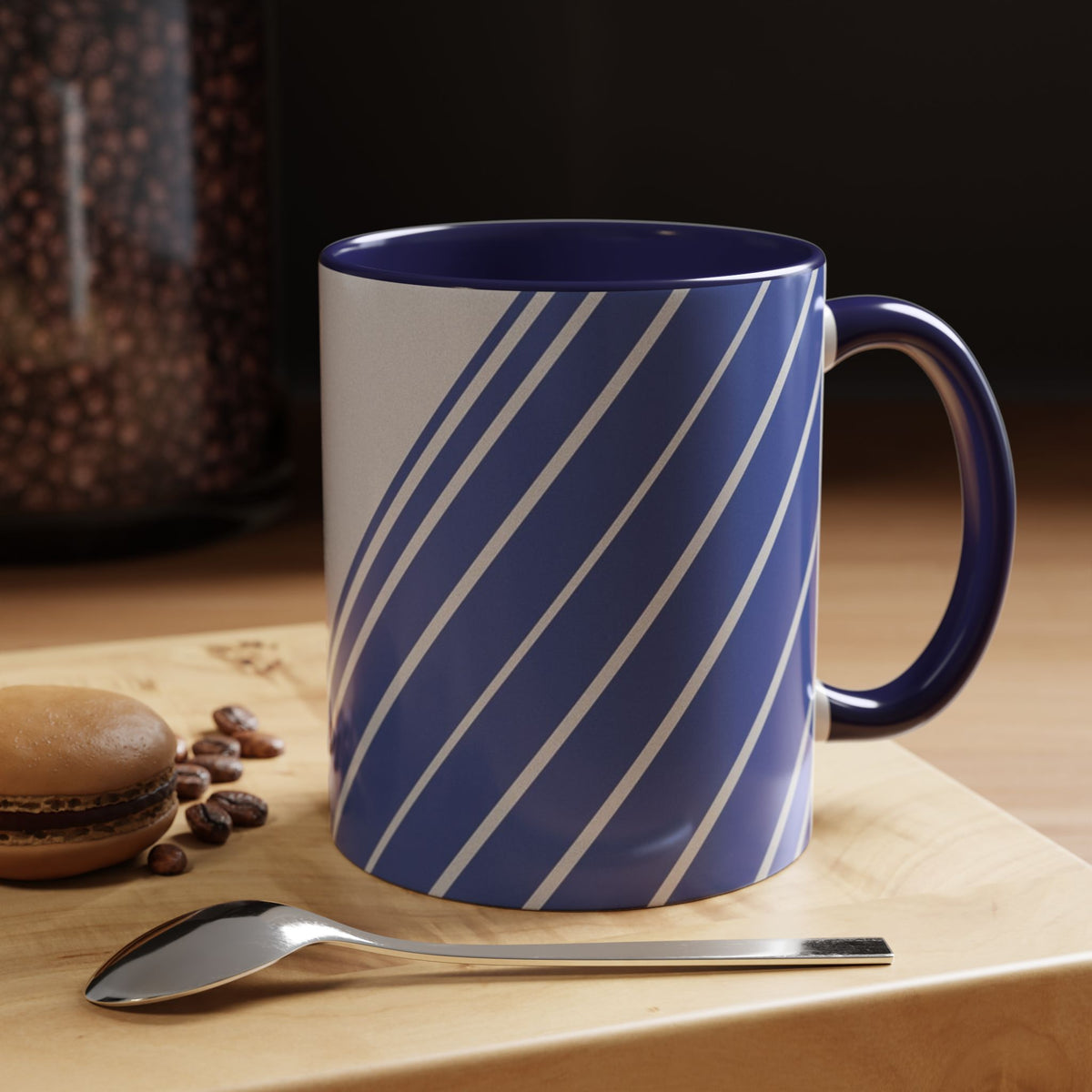 Elegant Stripe Accent Coffee Mug - Perfect for Gifts, Home Decor, Office, Birthdays, and Tea Lovers