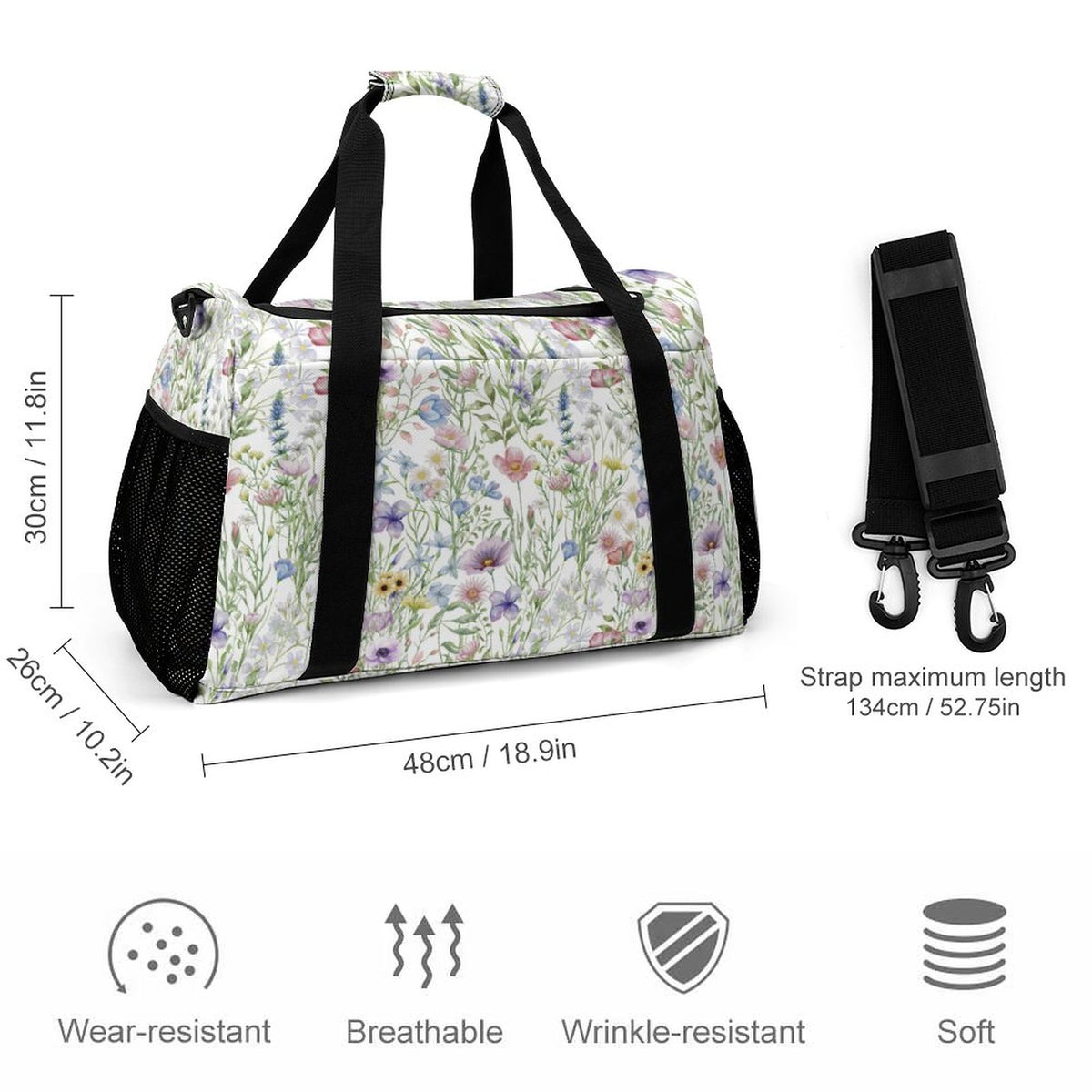 Travel Duffel Bag- Floral