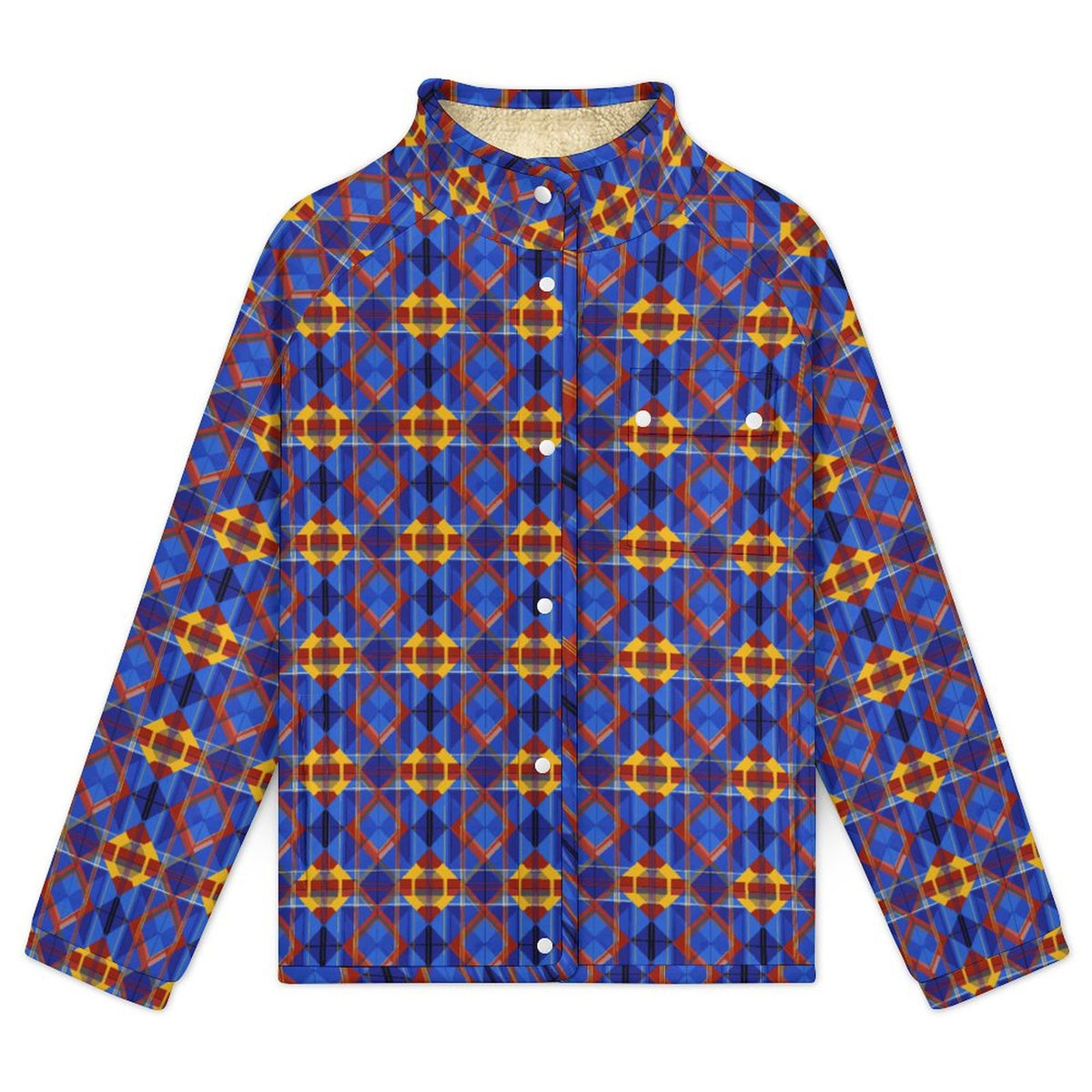 Stand-up Collar Fleece Casual Jacket