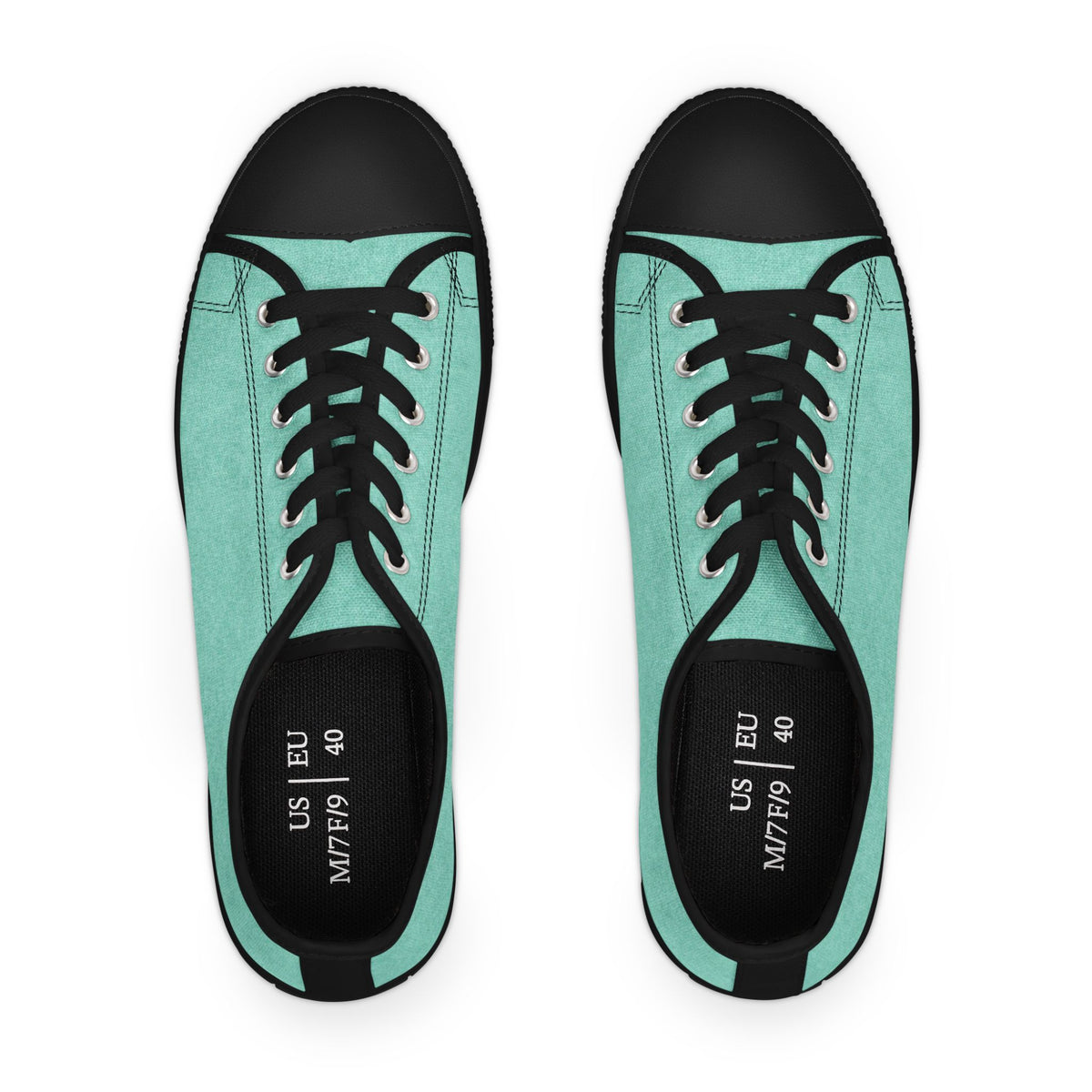 Mint Canvas Low Top Sneakers — Casual Everyday Shoes