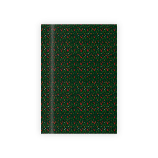 Festive Christmas Gift Wrap Roll, Holiday Wrapping Paper, Eco-Friendly Gift Wrap, Seasonal Gift Wrapping, Green Christmas Paper