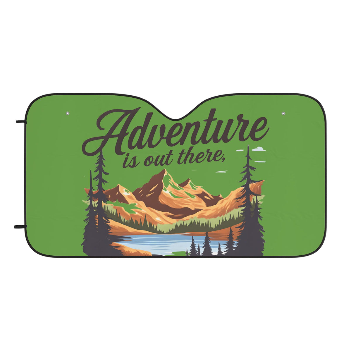 Car Sun Shade — "Adventure Is Out There" Mountain Scenic Windshield Cover