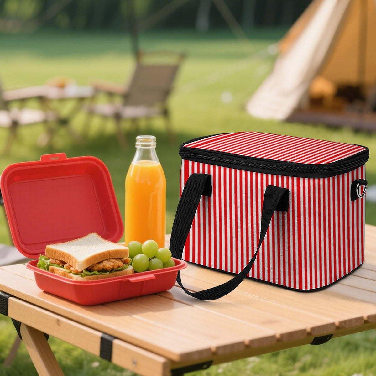 Portable Cooler/lunch bag - Red and white