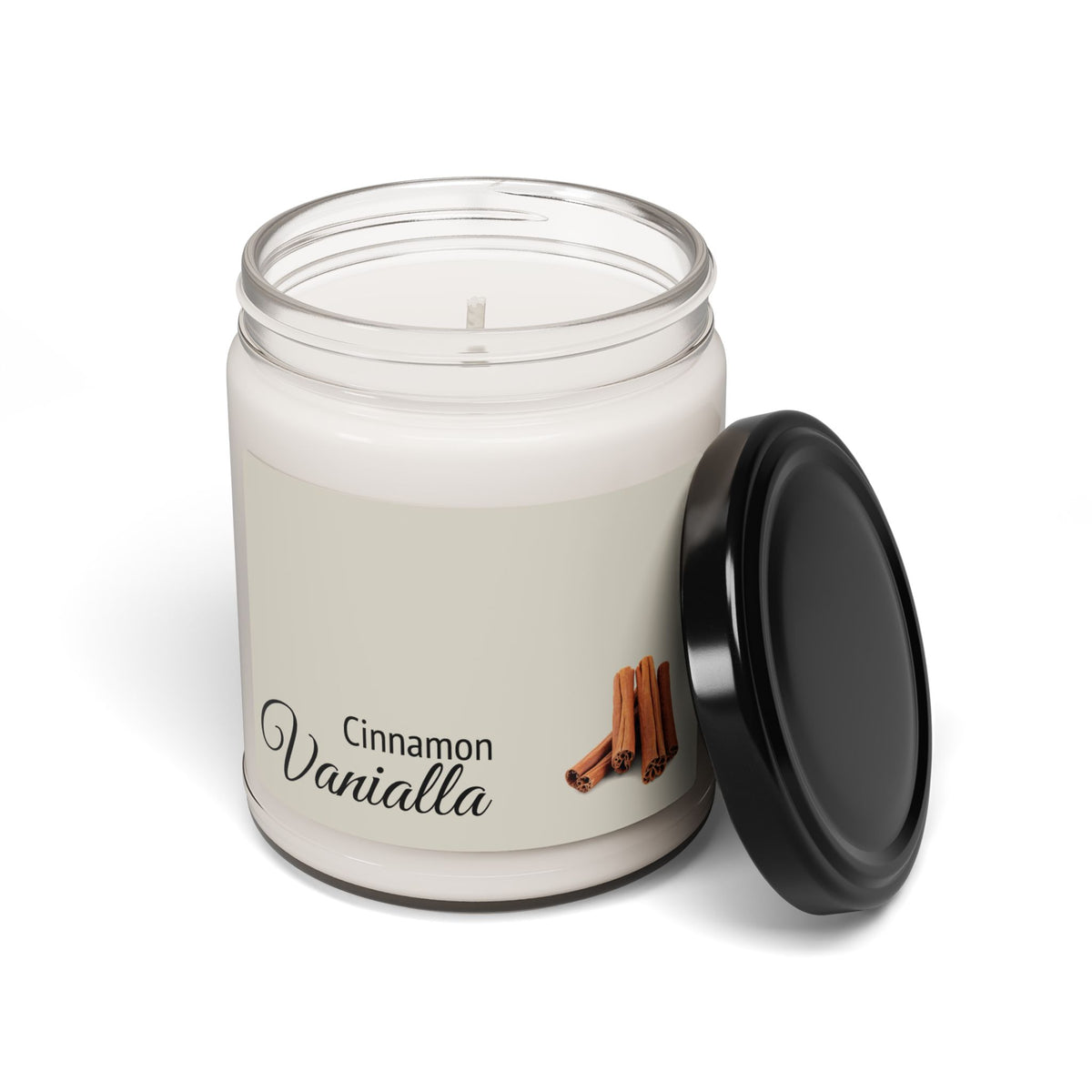 Cinnamon Vanilla Soy Candle — 9oz Scented Jar for Cozy Home & Gift