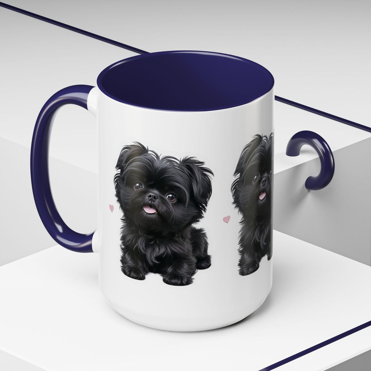 Cute Pug Accent Coffee Mug, Pet Lover Gift, Coffee Cup, Dog Mom Mug, Black Dog Ceramic Mug