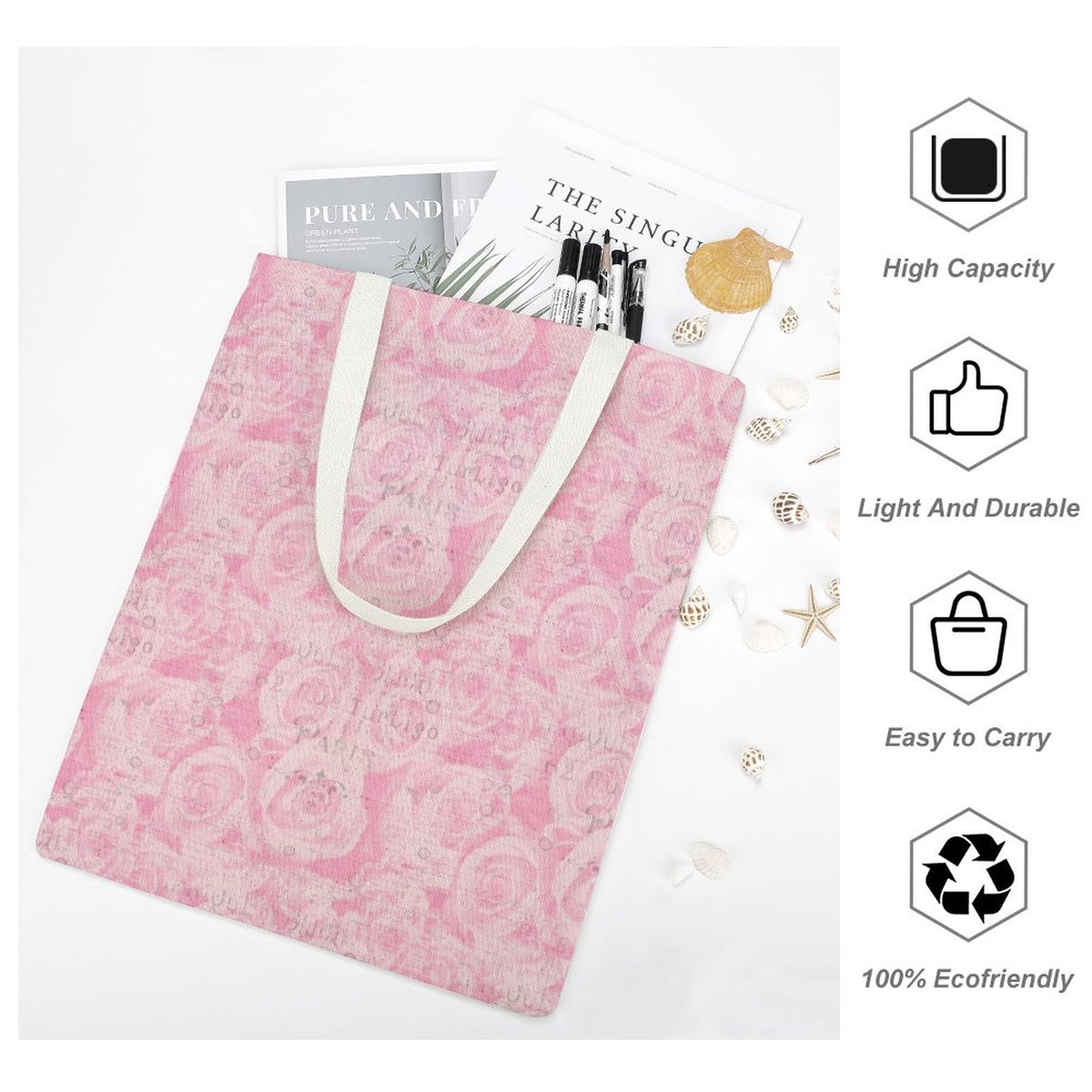 Martin Canvas Tote Handbag with Dual-sided Printing