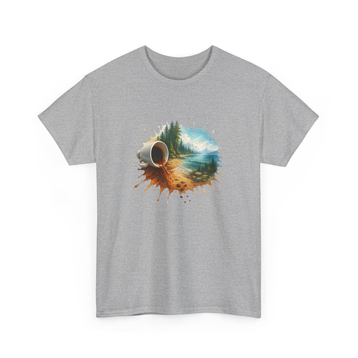 Nature-Inspired Unisex Heavy Cotton Tee, Casual Outfit, Gift for Nature Lovers, Camping Apparel, Outdoor Adventure Shirt