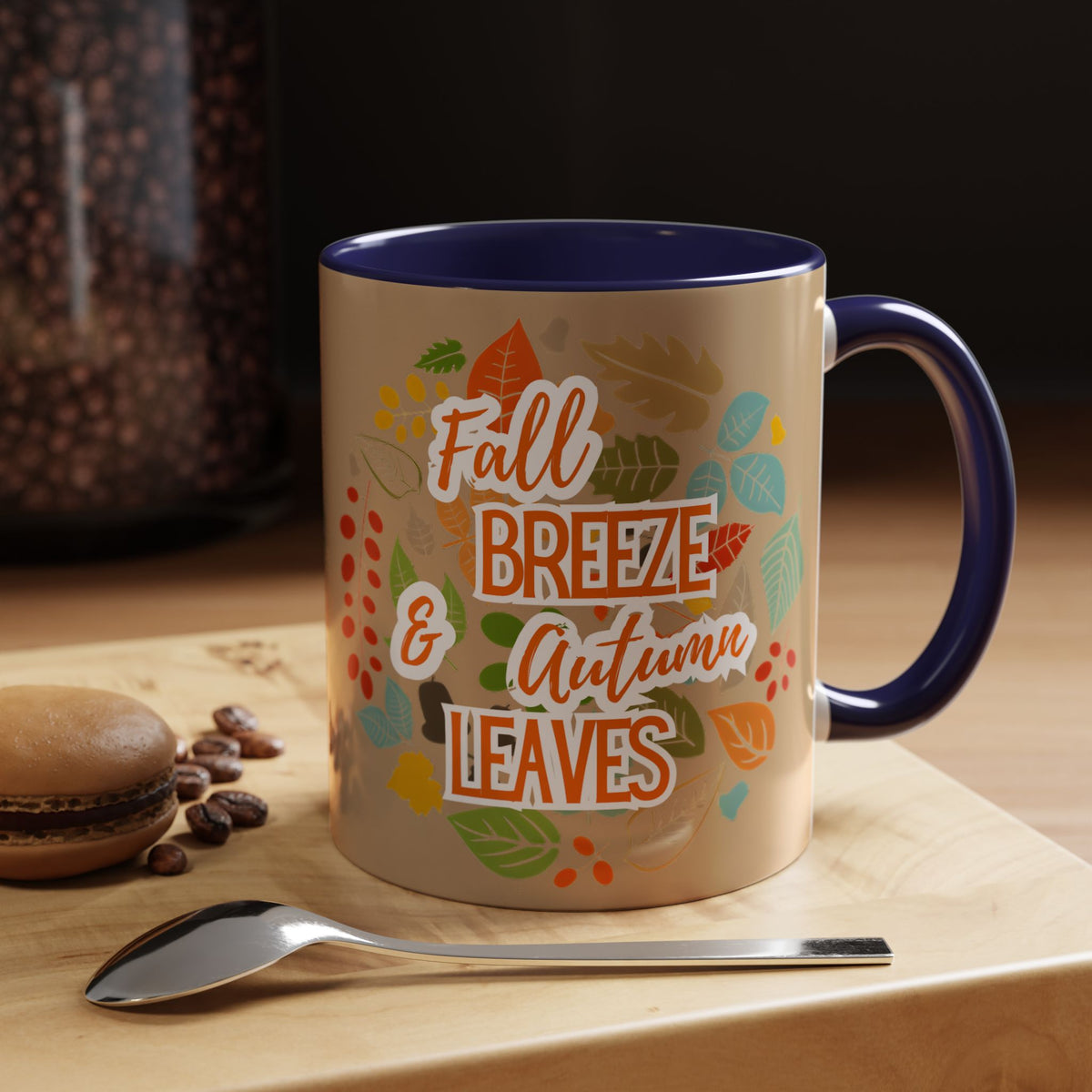 Fall Breeze & Leaves Coffee Mug, Autumn Mug, Seasonal Drinkware, Cozy Kitchen Decor, Perfect Gift for Fall Lovers