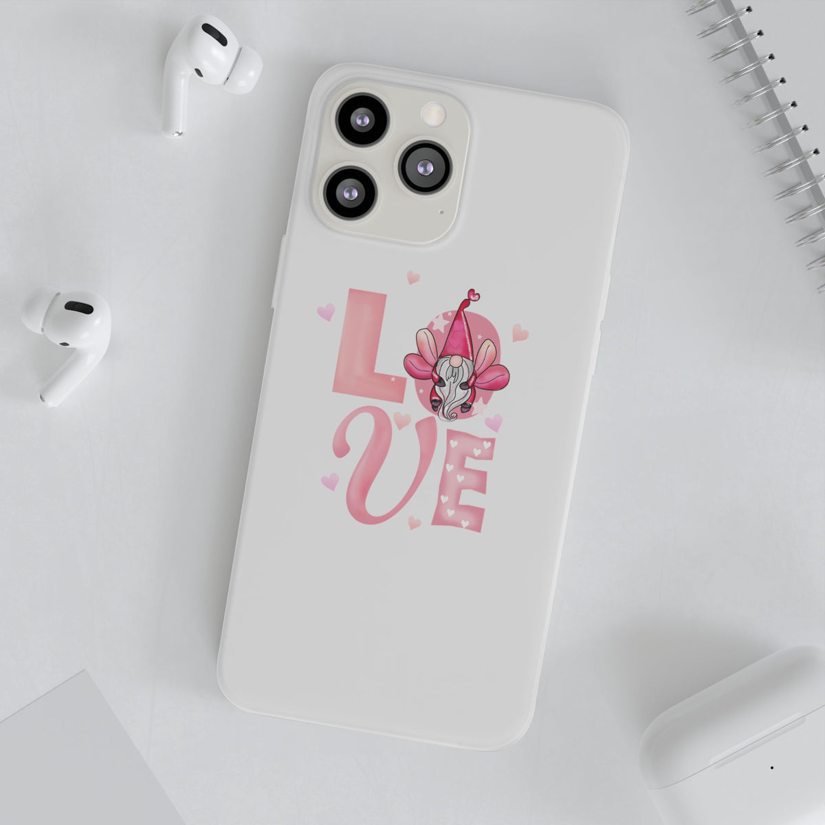 Love Gnome Phone Case — Cute Pink Valentine Flexi Case