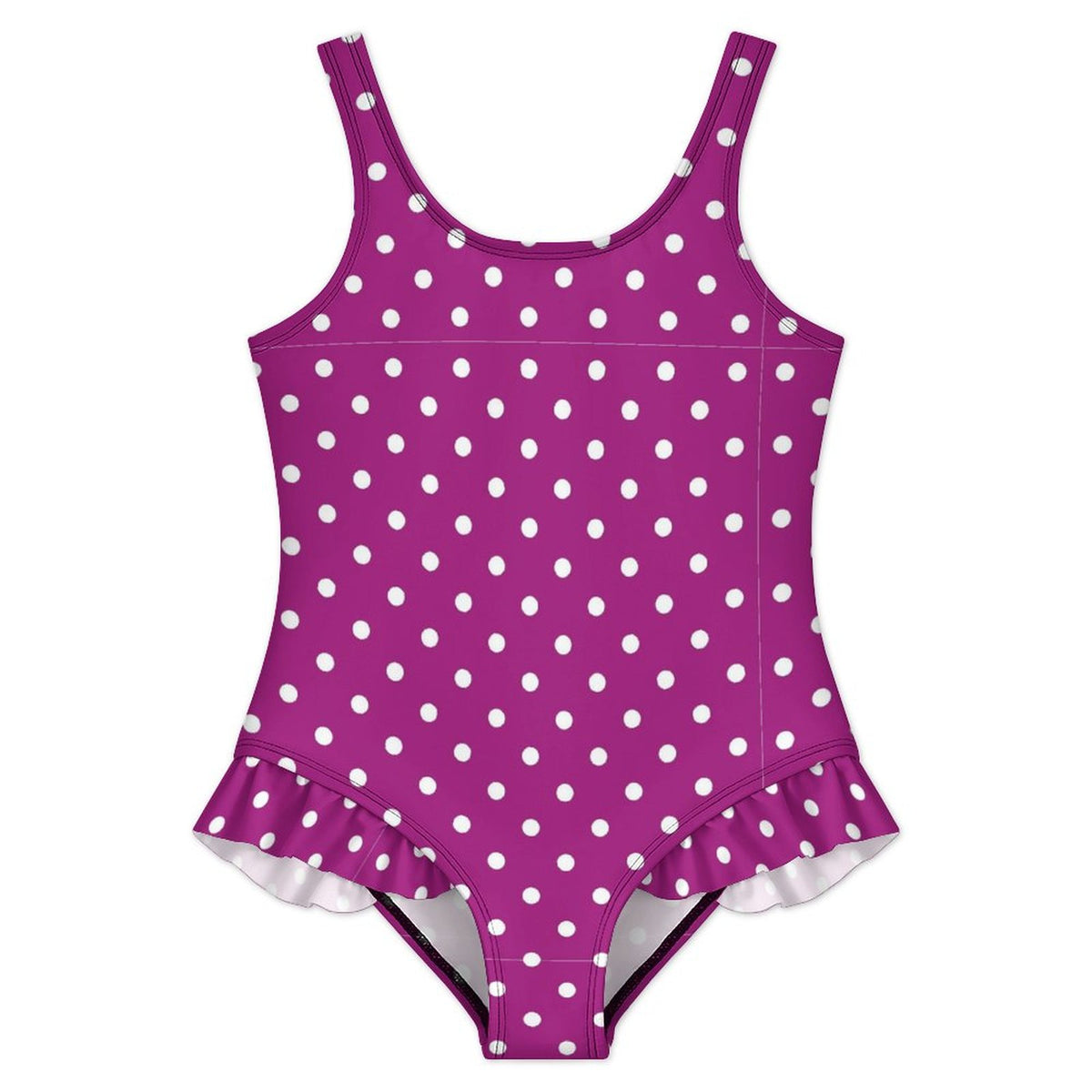 Girls Ruffle Trim One Piece Swimwear