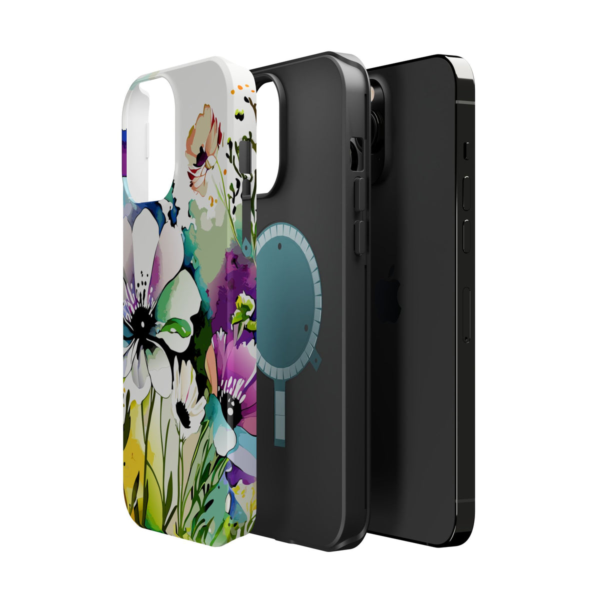 Floral Watercolor Magnetic Phone Case — Impact‑Resistant Protective Cover