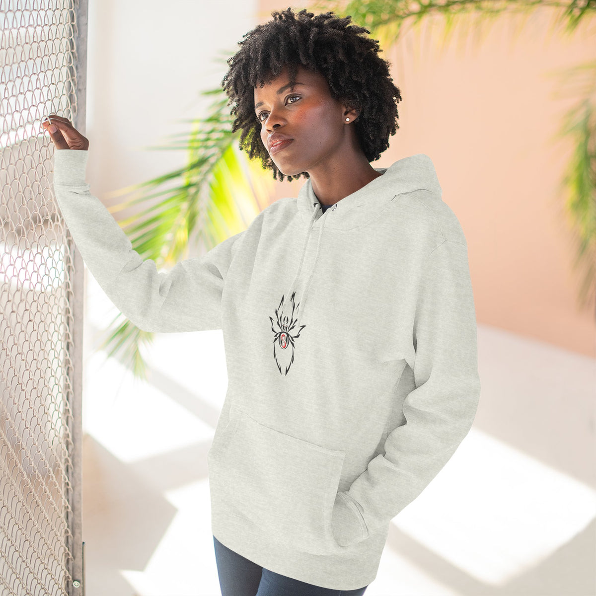 Cozy Spider Fleece Hoodie - Spooky Fashion, Unisex Casual Wear, Halloween Gift, Fall Fashion, Comfortable Layering