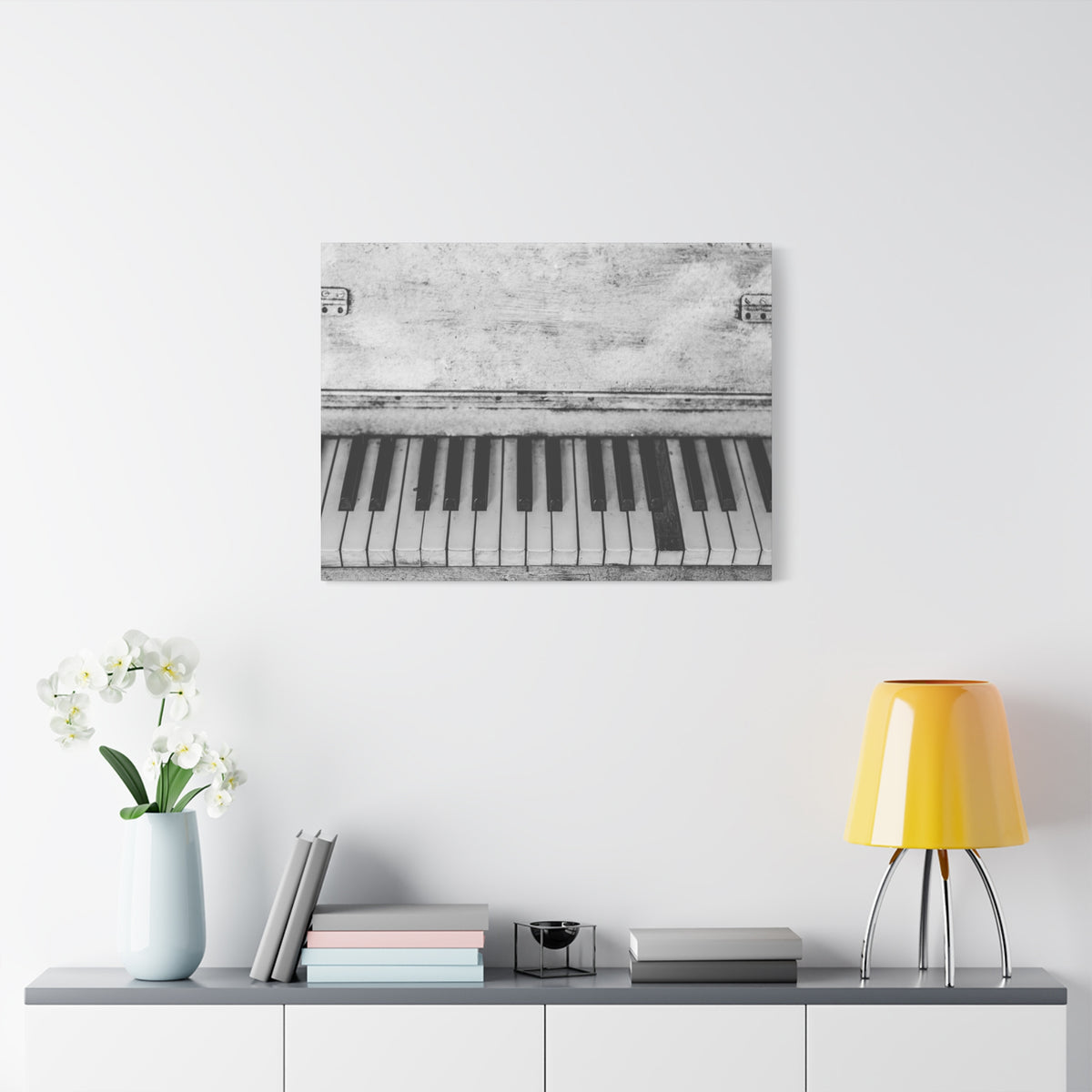 Vintage Piano Keys Matte Canvas Print