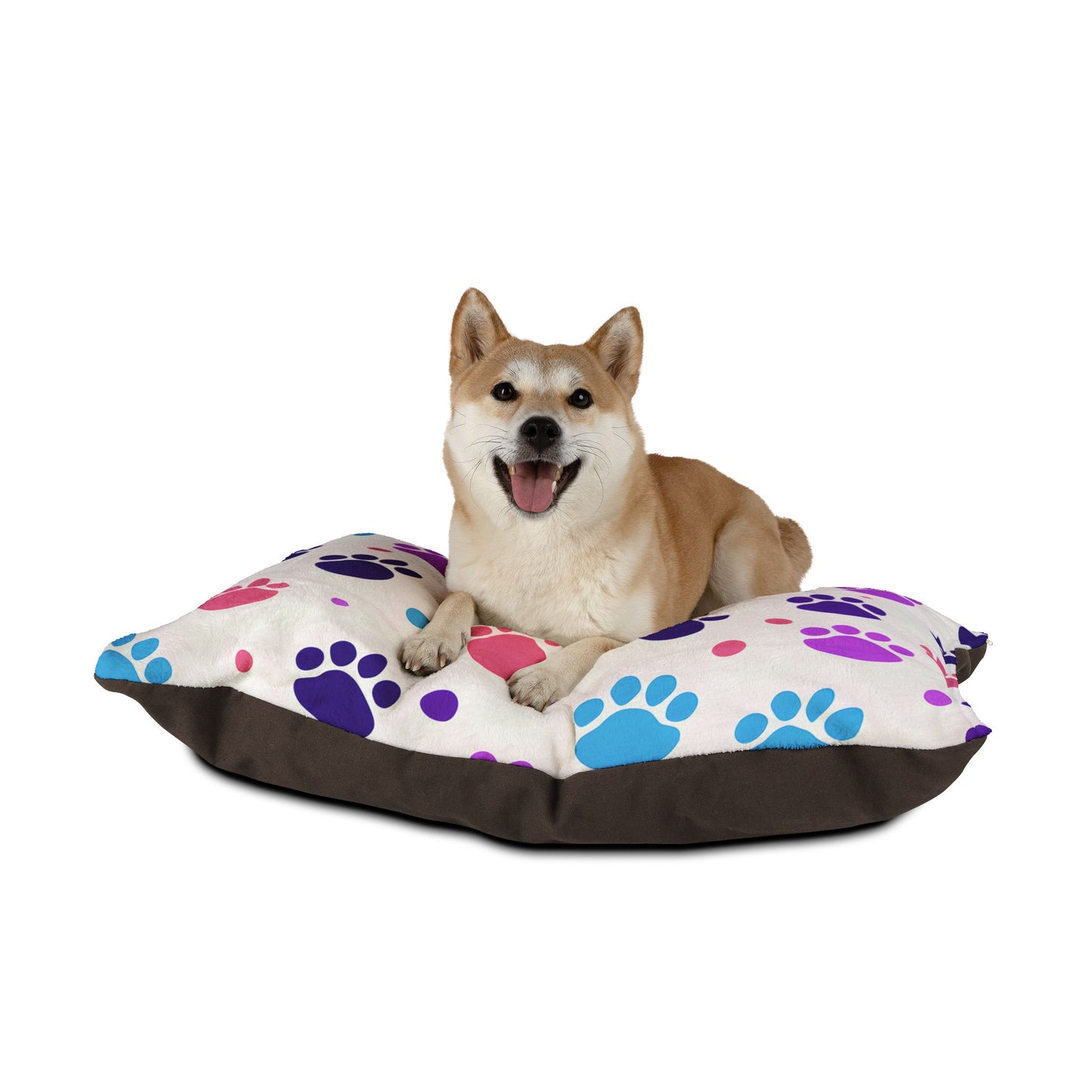 Colorful Paw Print Pet Bed - Cozy Dog & Cat Cushion, Decorative Pet Pillow, Furry Friend Gift, Plush Pet Bed, Happy Pet Space