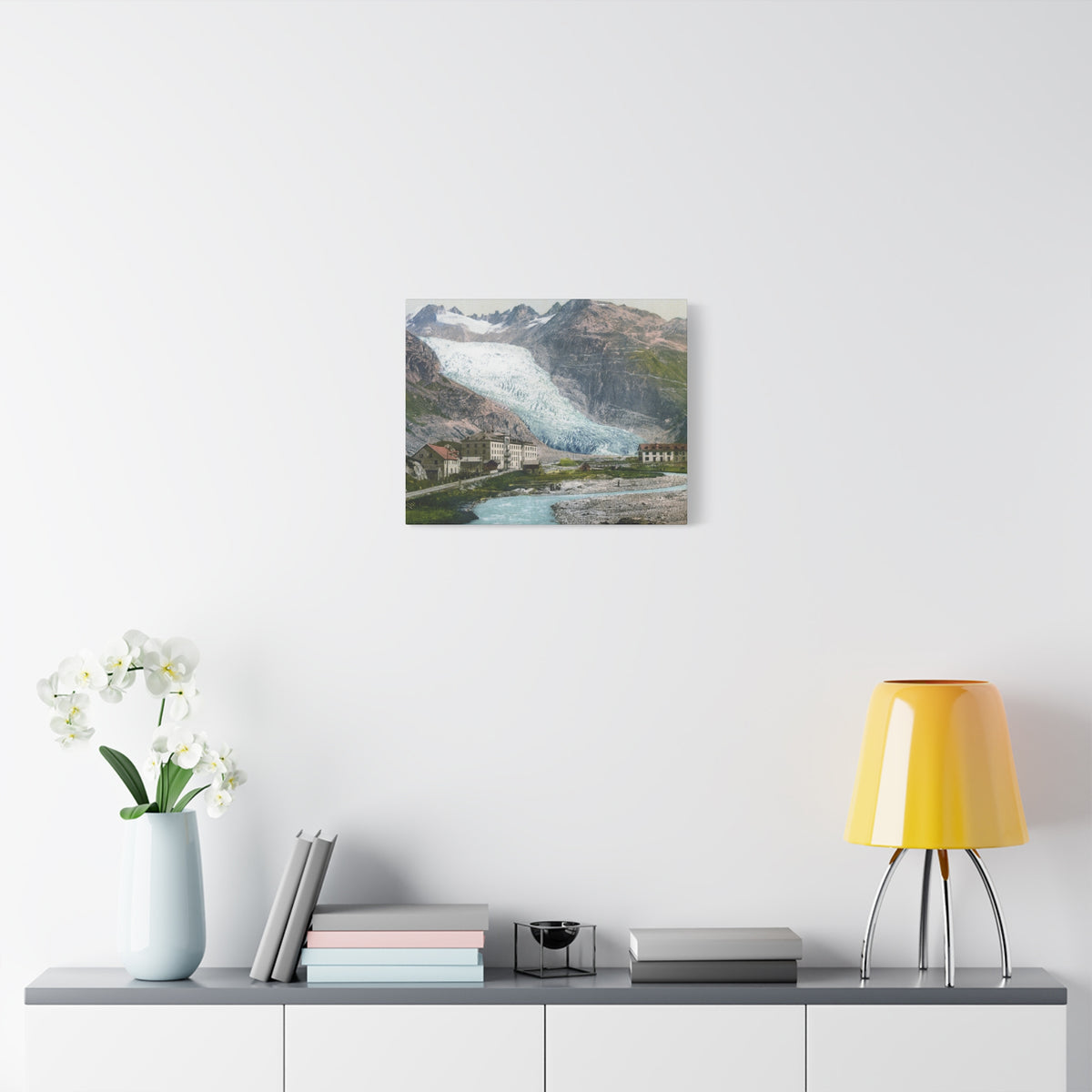 Glacier Village Matte Canvas Print