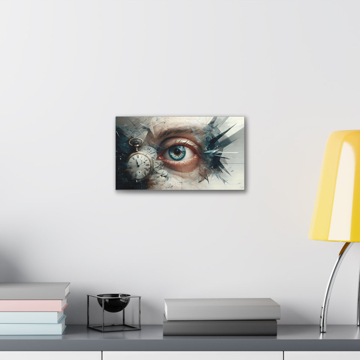 Surreal Canvas Wall Art, Eye with Vintage Clock