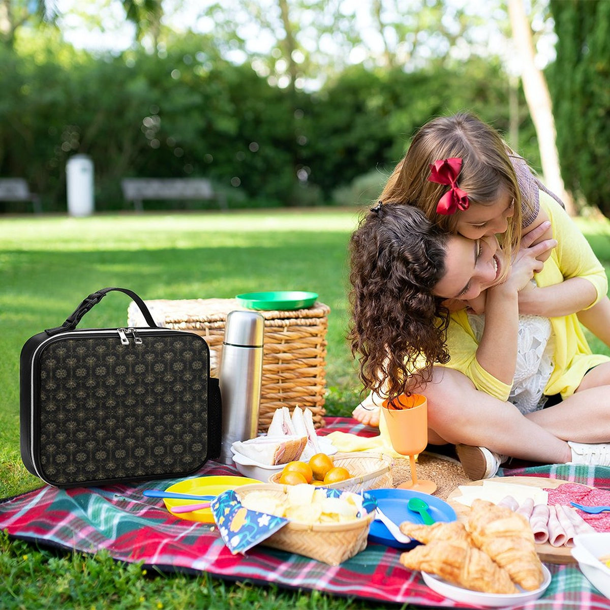 PU Leak-proof Lunch Bag with Detachable Buckled Handle
