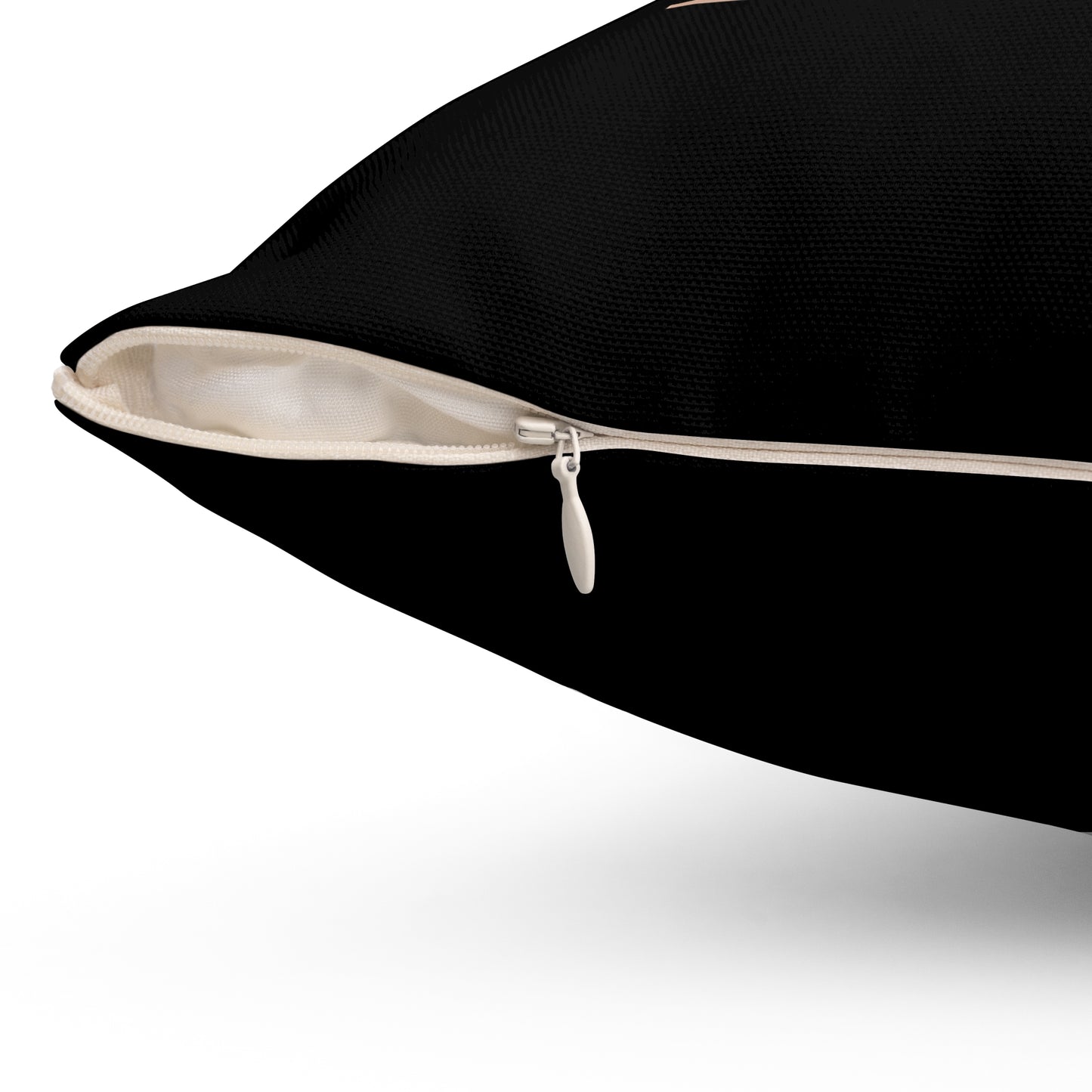 Monogram K Decorative Pillow — Elegant Rose Gold Letter on Black Accent Cushion