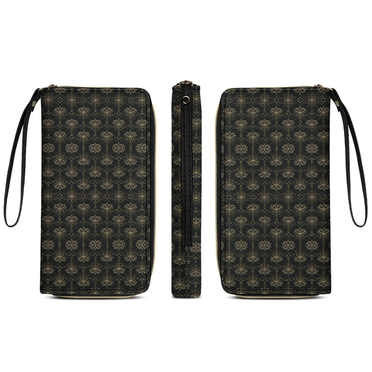 Leather Wallet with Wristlet Strap