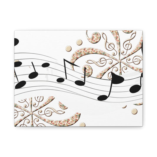 Musical Note Canvas Art, Floral Decor for Home, Music Lover Gift, Wall Art for Musicians, Unique Gift Idea