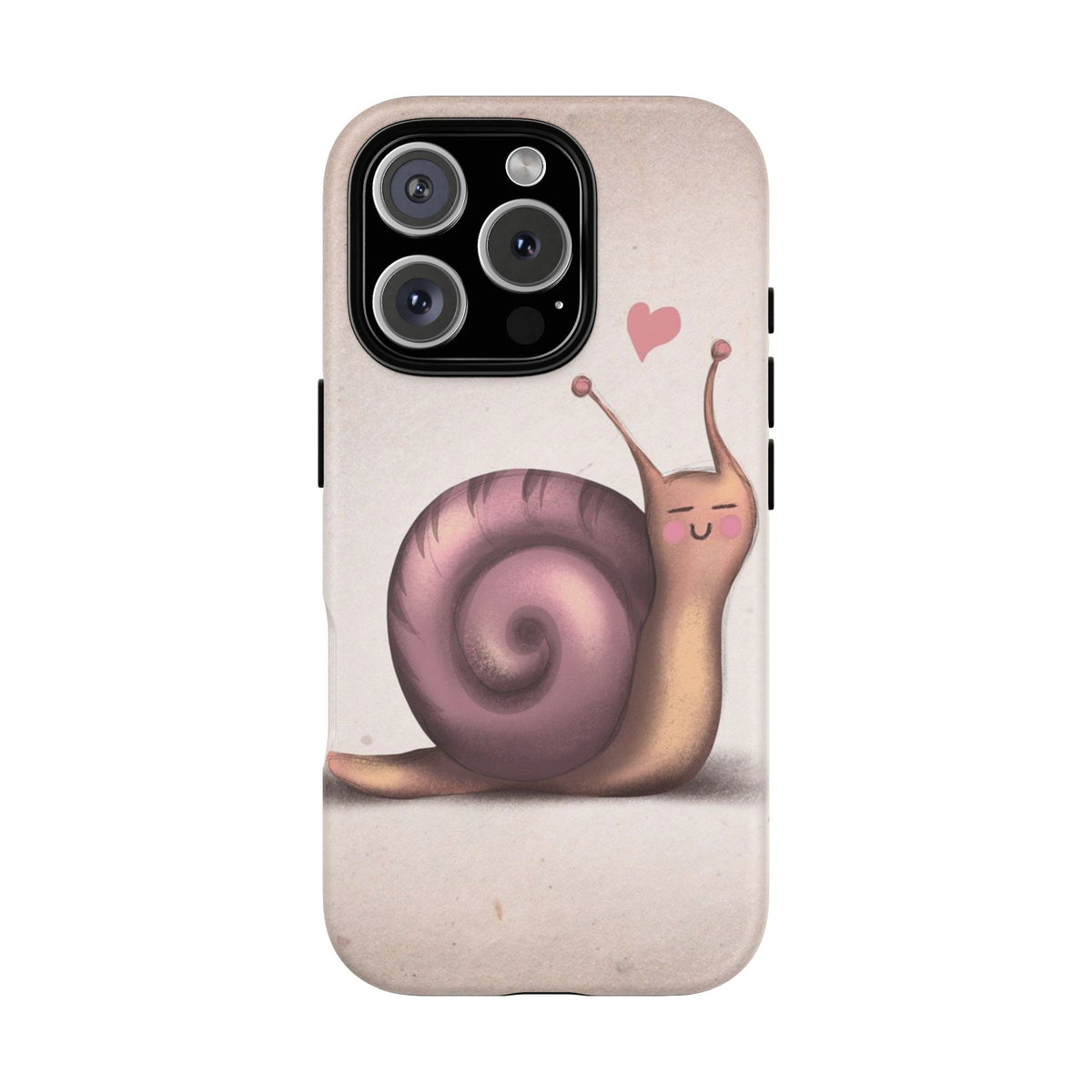 Cute Snail Phone Case — Pink Heart Cartoon Protective iPhone Cover