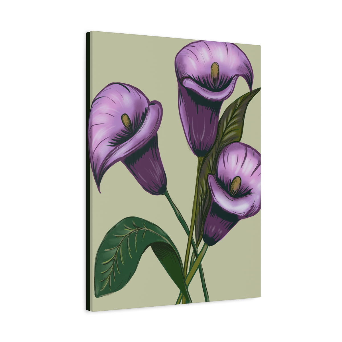 Copy of Matte Canvas, Stretched, 1.25" Purple Flowers