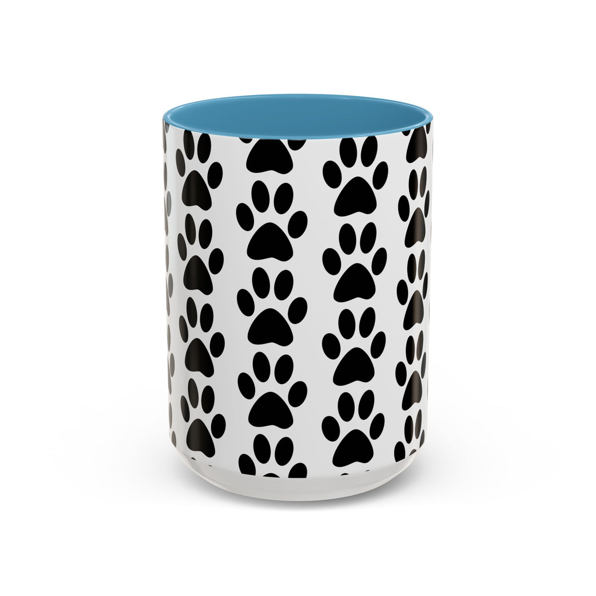 Paw Print Accent Coffee Mug - Dog Lover Gift, Black and White Pet Mug, Cute Animal Decor, Personalized Pet Owner Present, Coffee Tea Cup