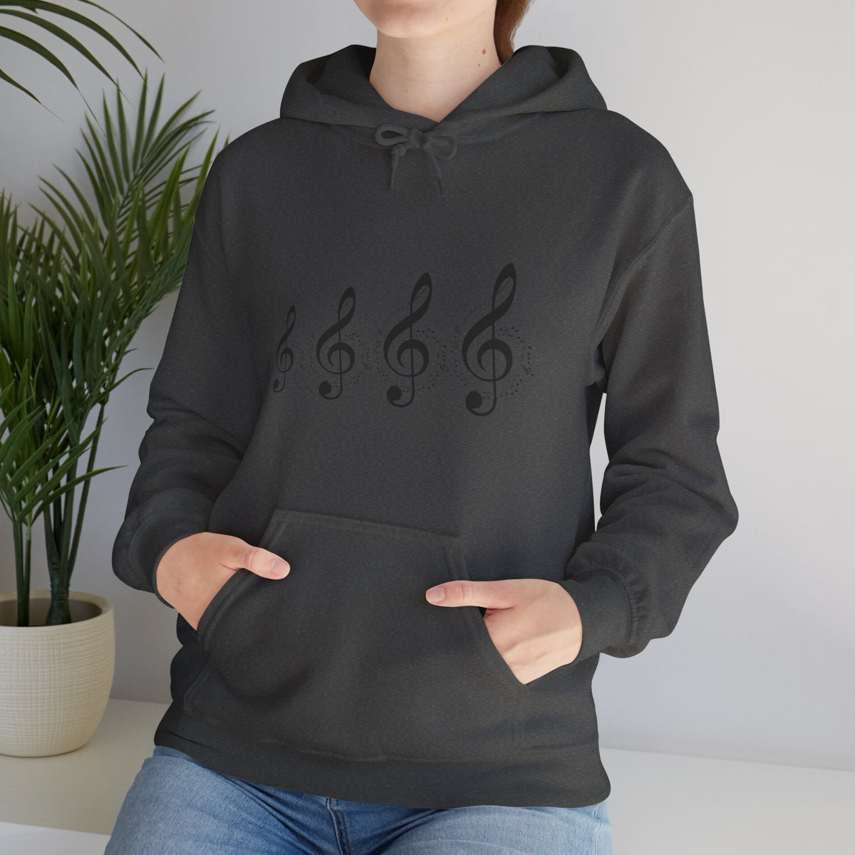 Treble Clef Hoodie – Minimal Music Note Graphic Sweatshirt for Musicians