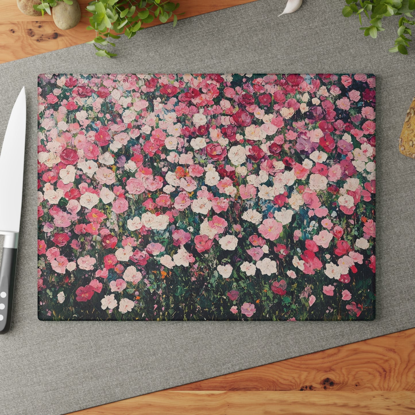 Floral Glass Cutting Board