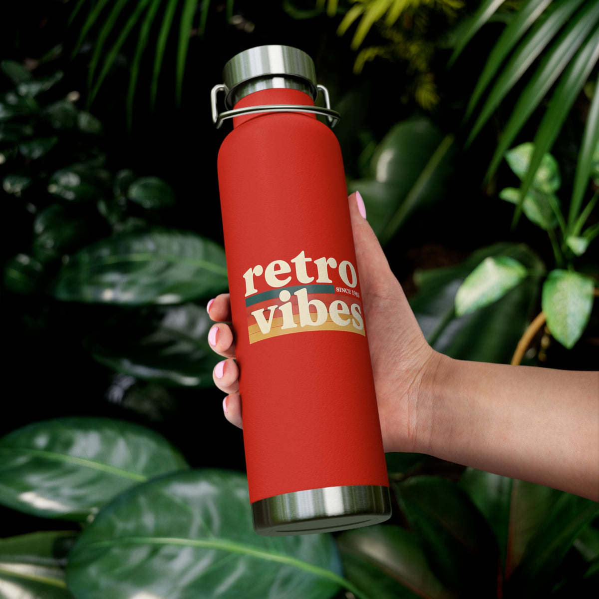 Retro Vibes Insulated Water Bottle, 22oz - Trendy Travel Flask, Stylish Hydration Gift for Fitness Lovers, Eco-Friendly Beverage Container