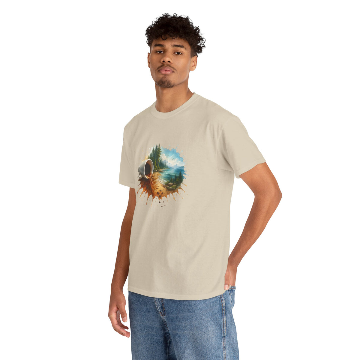 Nature-Inspired Unisex Heavy Cotton Tee, Casual Outfit, Gift for Nature Lovers, Camping Apparel, Outdoor Adventure Shirt